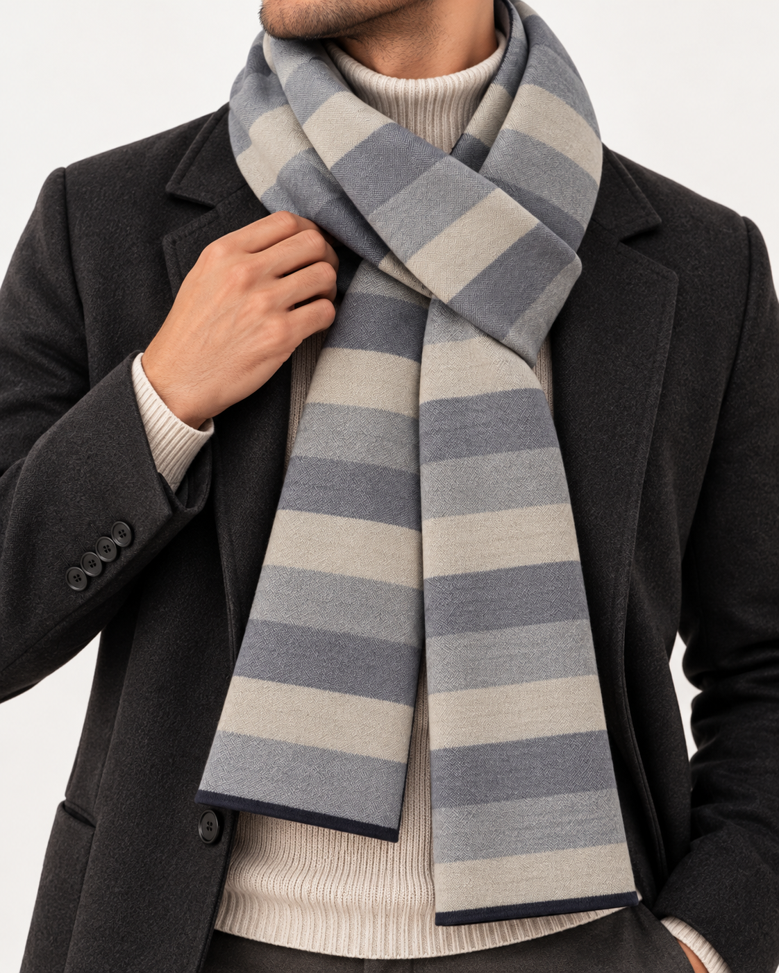 Frost Fade - luxurious blend of 60% polyester and 40% acrylic. Length of 180 cm and a classic width of 30 cm - Ultimo