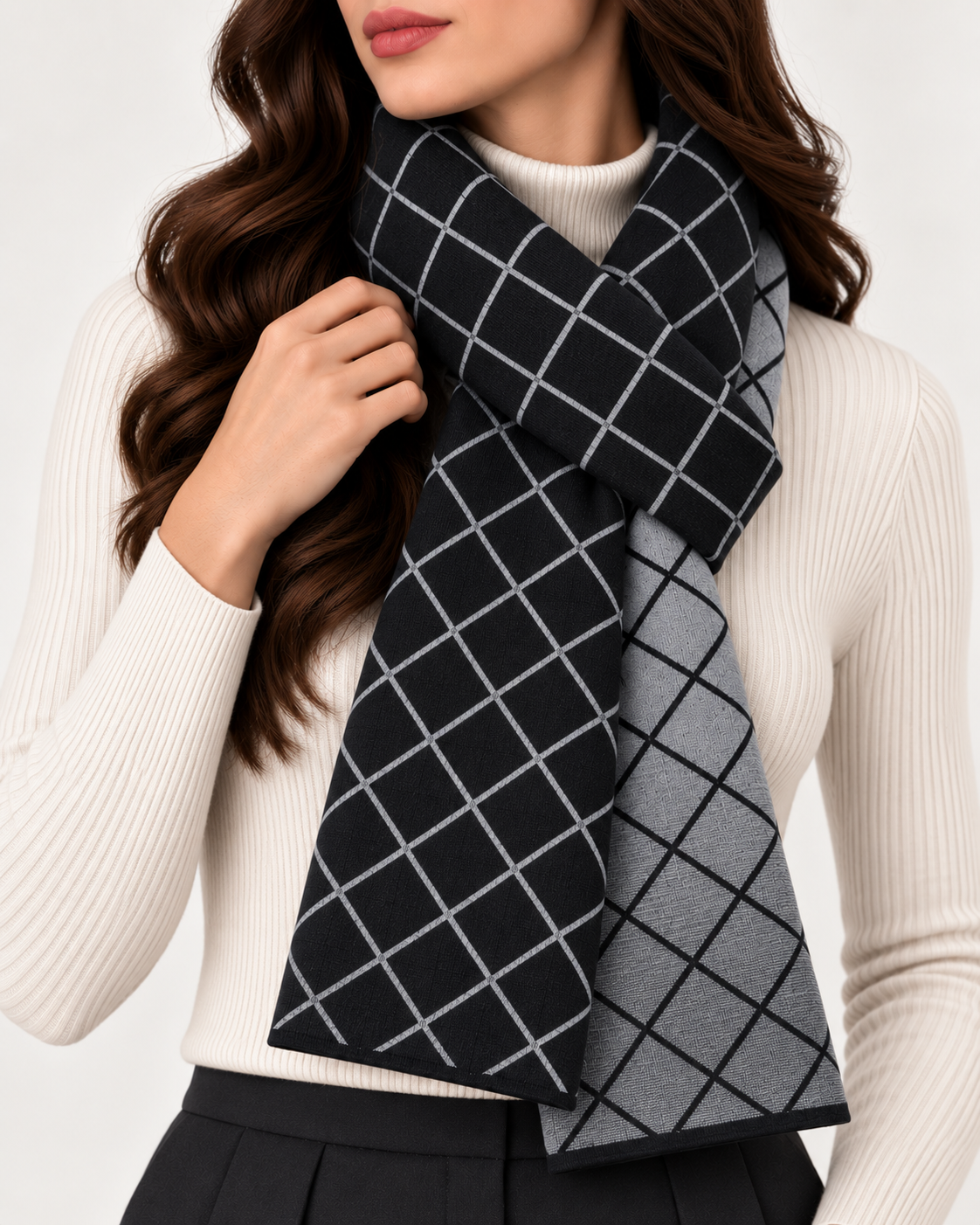 Urban Grid - luxurious blend of 60% polyester and 40% acrylic. Length of 180 cm and a classic width of 30 cm - Ultimo