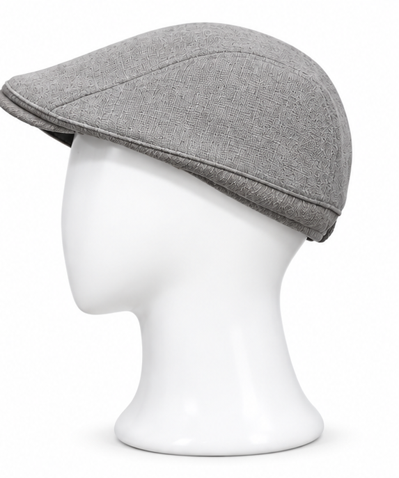 Winter Padded Grey Field Hat - 30% Wool, 70% Polyester