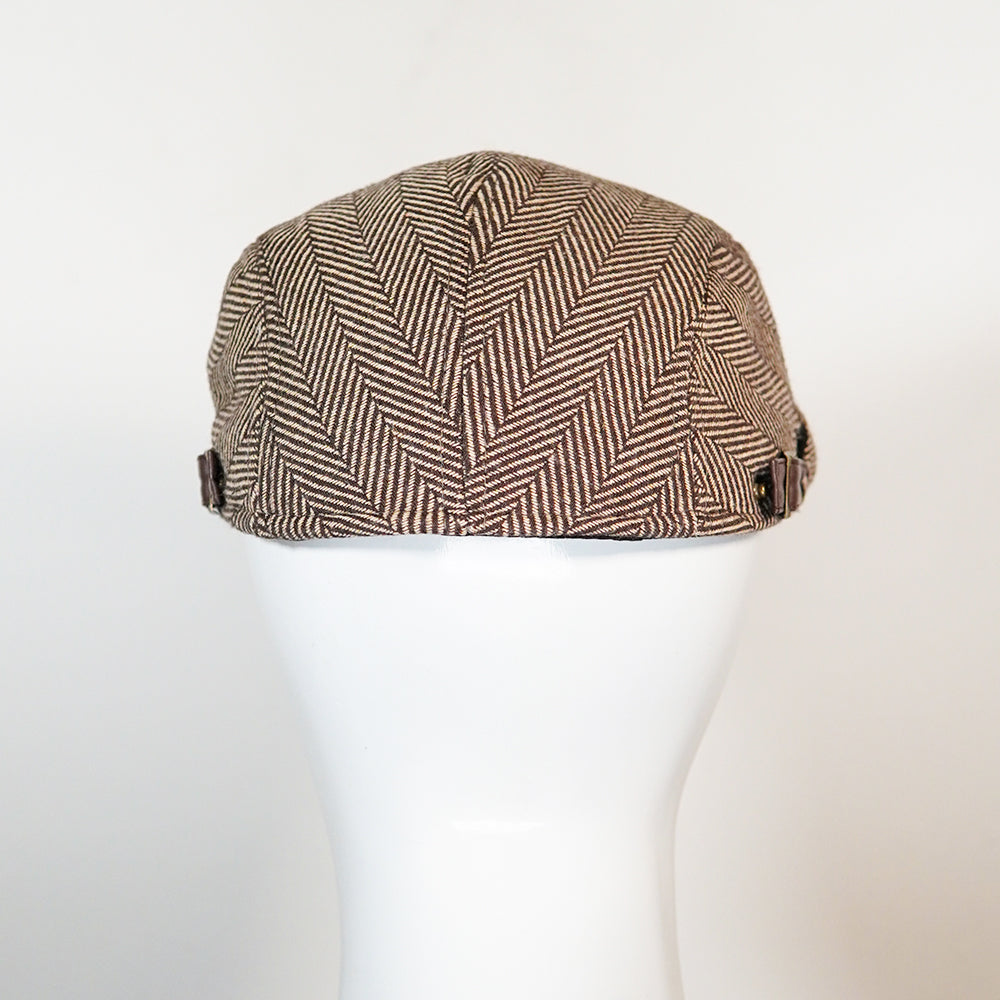 [Winter Padded] Chestnut Ivy Cap (35% Cotton and 65% Polyester Padded - Headsize 55cm to 58 cm with button to adjust the size) - Ultimo
