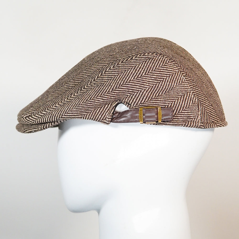 [Winter Padded] Chestnut Ivy Cap (35% Cotton and 65% Polyester Padded - Headsize 55cm to 58 cm with button to adjust the size) - Ultimo