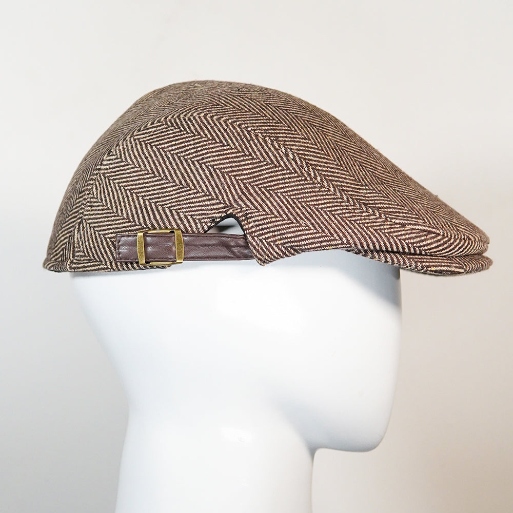 [Winter Padded] Chestnut Ivy Cap (35% Cotton and 65% Polyester Padded - Headsize 55cm to 58 cm with button to adjust the size) - Ultimo