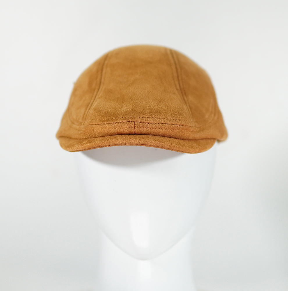 [Summer] Beige Suede Beret - Sizes 55 to 59 cm - Ideal for summer wear - Polyester and Cotton