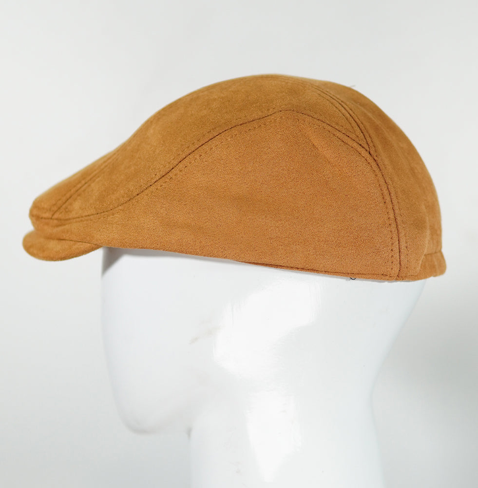 [Summer] Beige Suede Beret - Sizes 55 to 59 cm - Ideal for summer wear - Polyester and Cotton