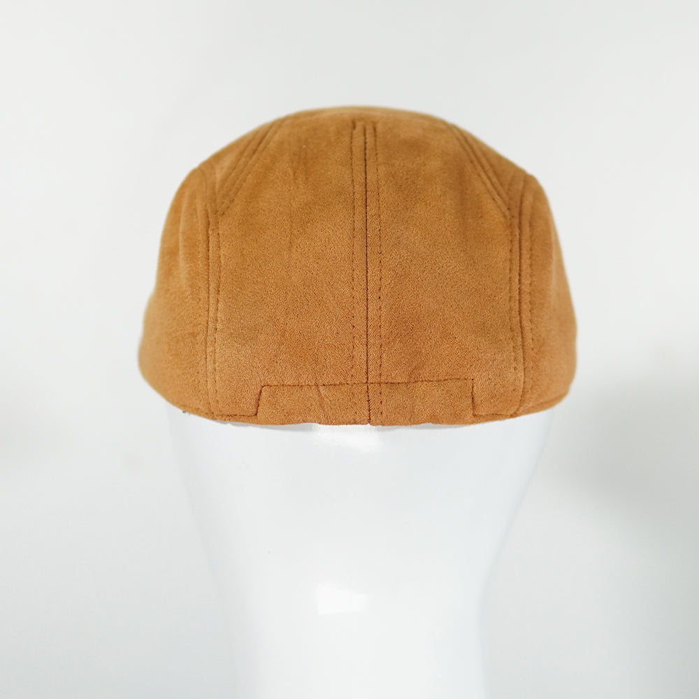 [Summer] Beige Suede Beret - Sizes 55 to 59 cm - Ideal for summer wear - Polyester and Cotton