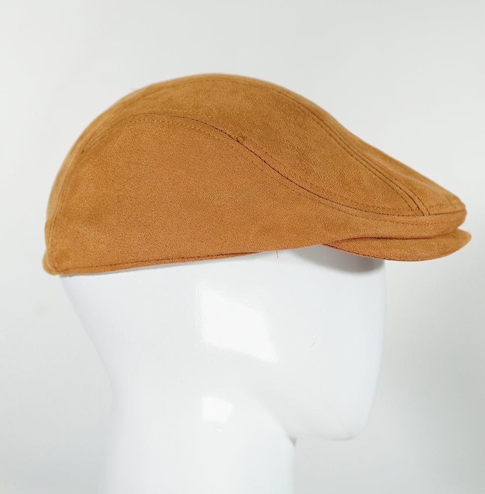 [Summer] Beige Suede Beret - Sizes 55 to 59 cm - Ideal for summer wear - Polyester and Cotton