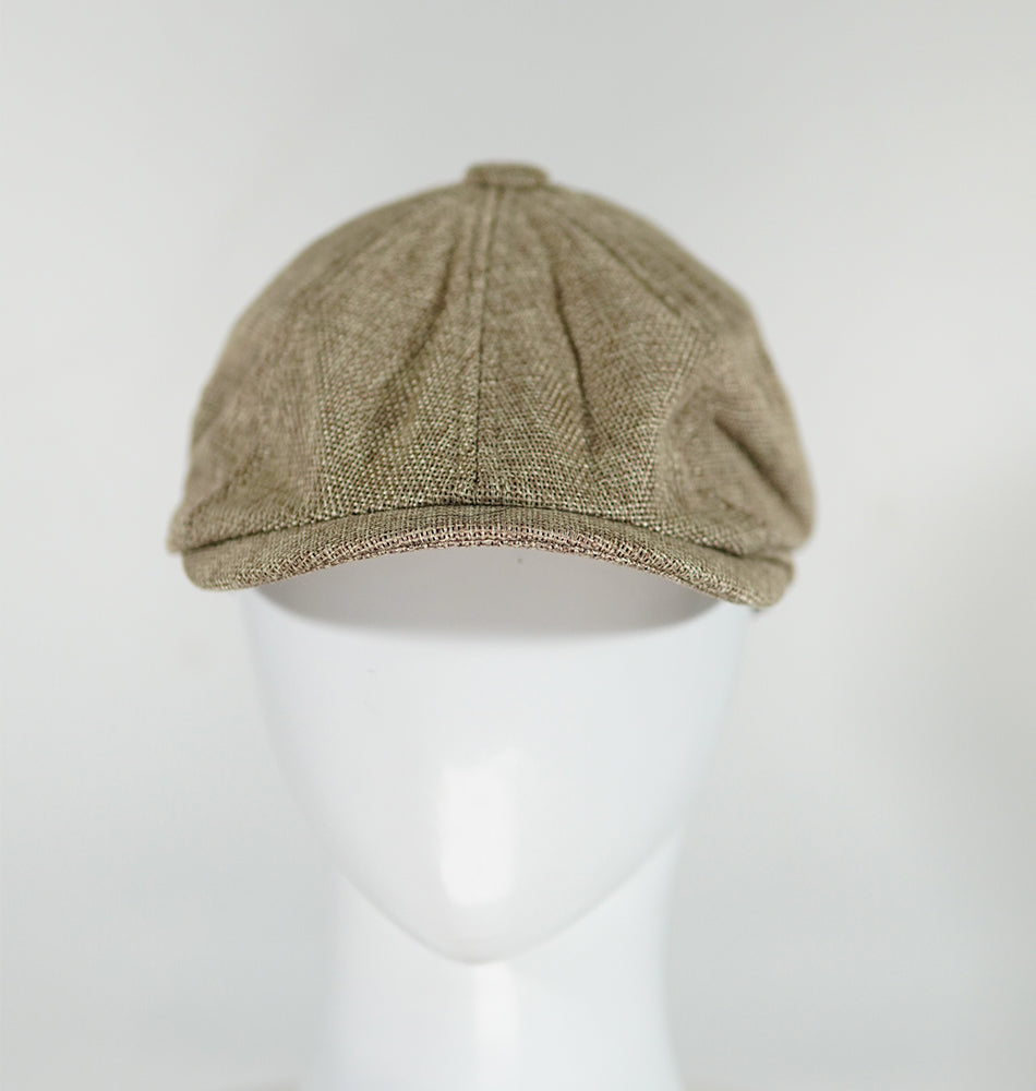 [Summer] Cream Bayside Linen Cap (100% Polyester non-padded - free adult headsize with elastic band)