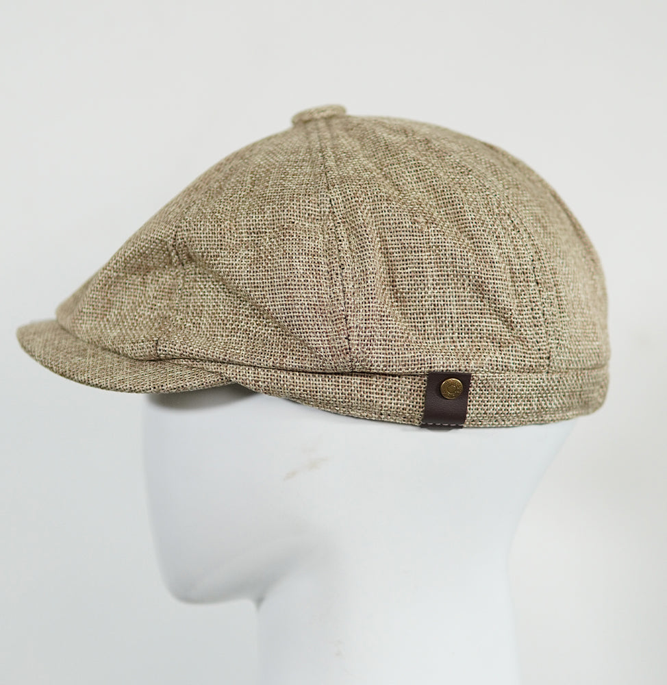 [Summer] Cream Bayside Linen Cap (100% Polyester non-padded - free adult headsize with elastic band)