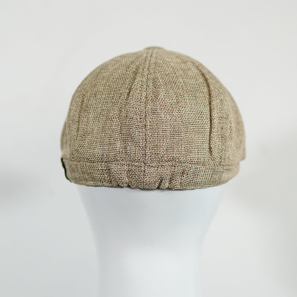 [Summer] Cream Bayside Linen Cap (100% Polyester non-padded - free adult headsize with elastic band)
