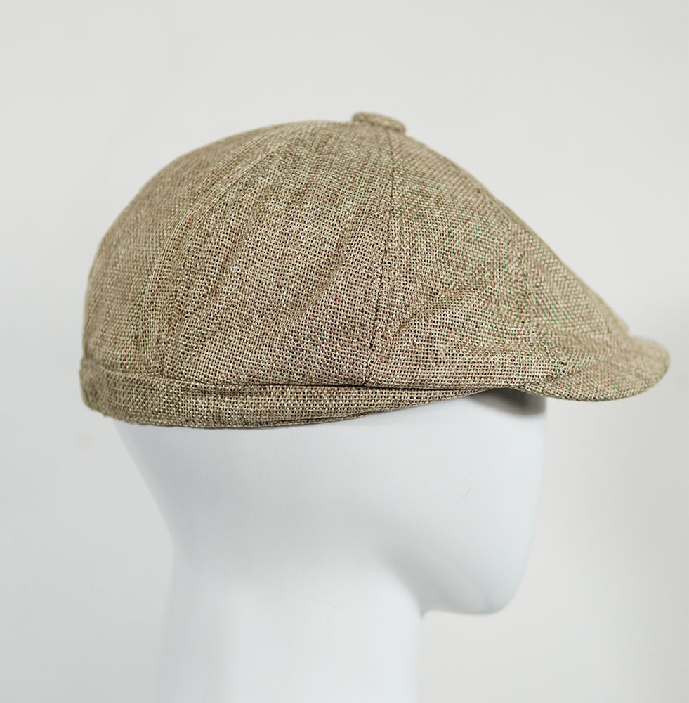 [Summer] Cream Bayside Linen Cap (100% Polyester non-padded - free adult headsize with elastic band)