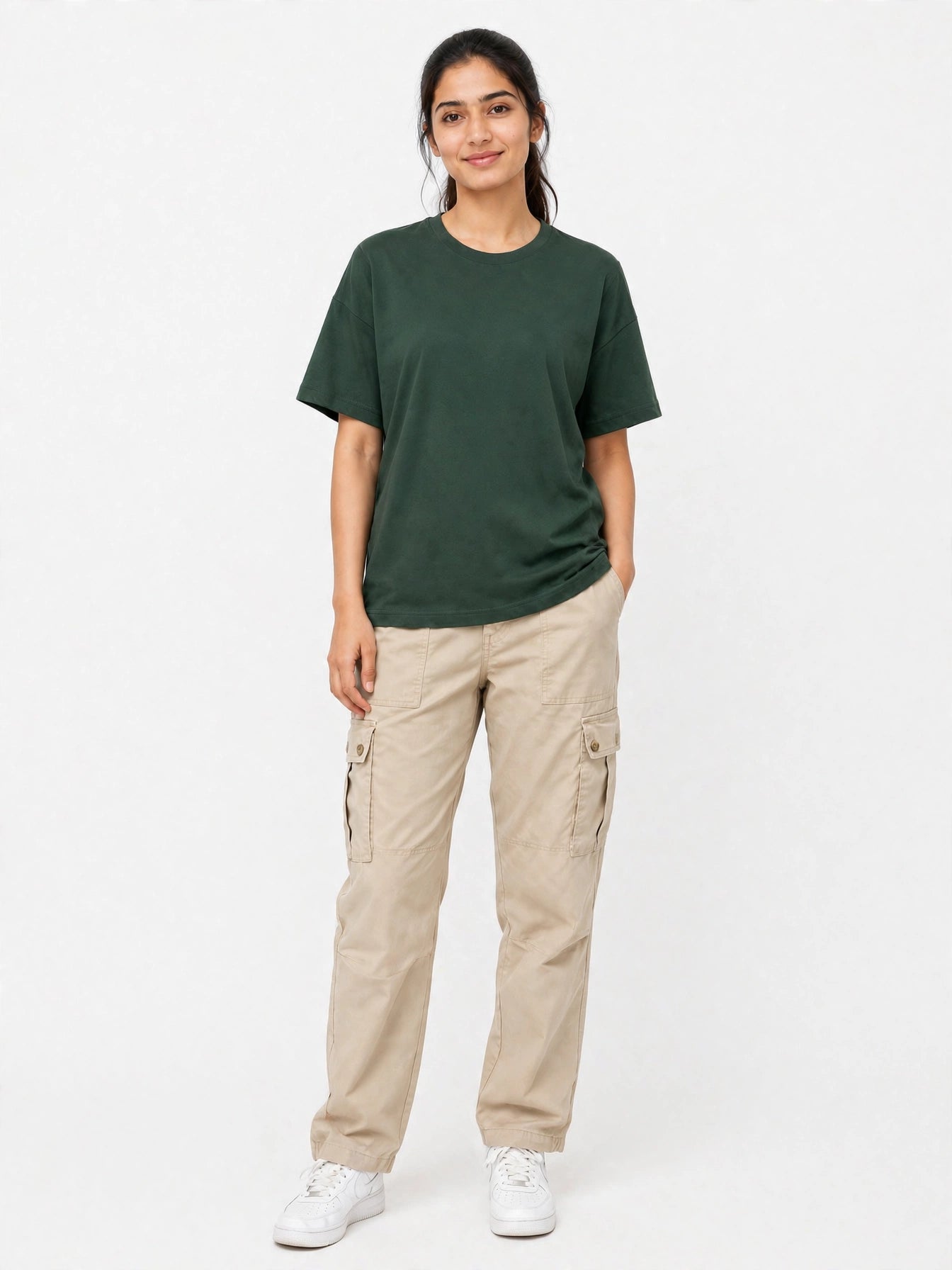 Green drop shoulder tshirt