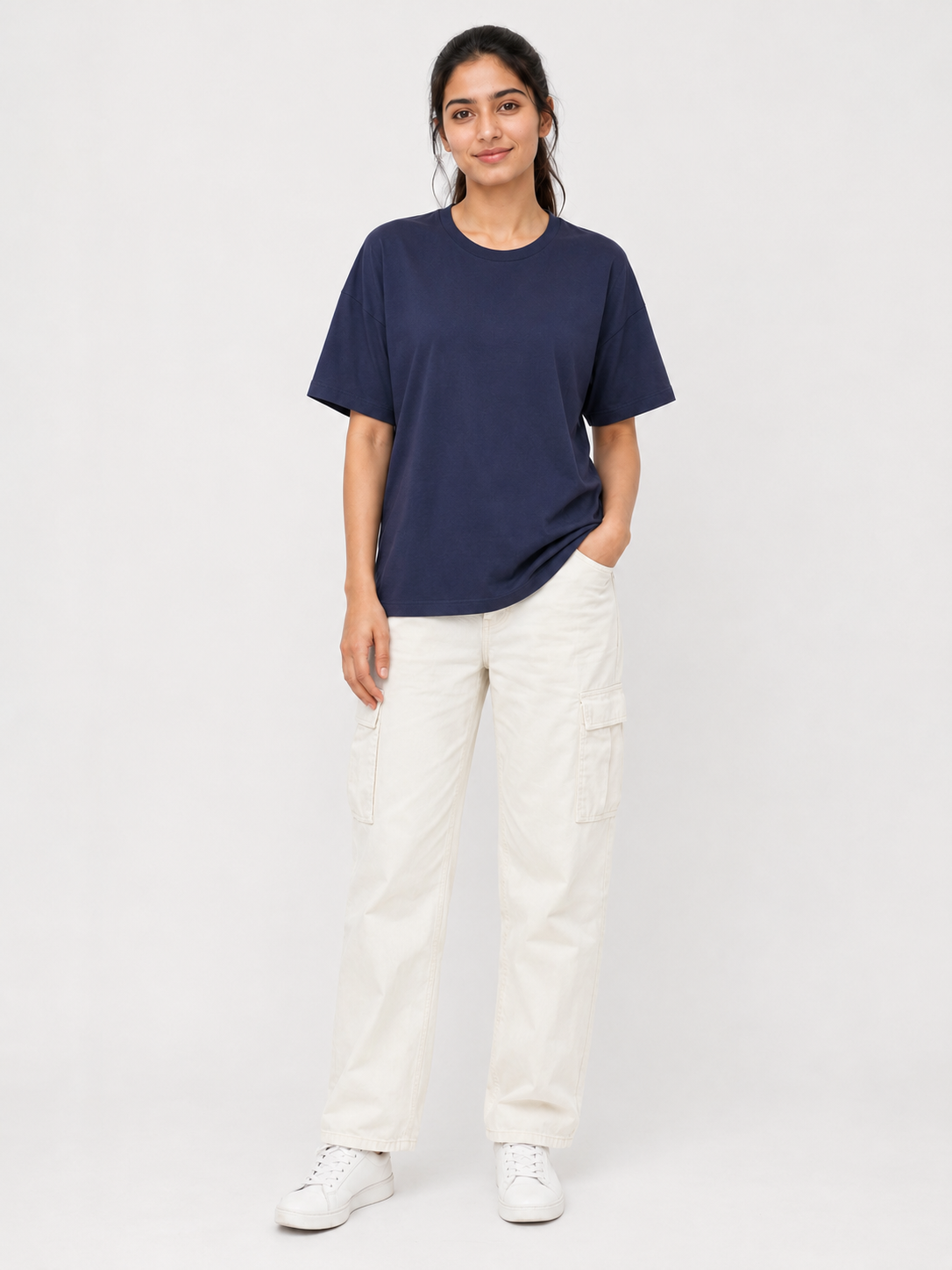 Navy Blue drop shoulder tshirt
