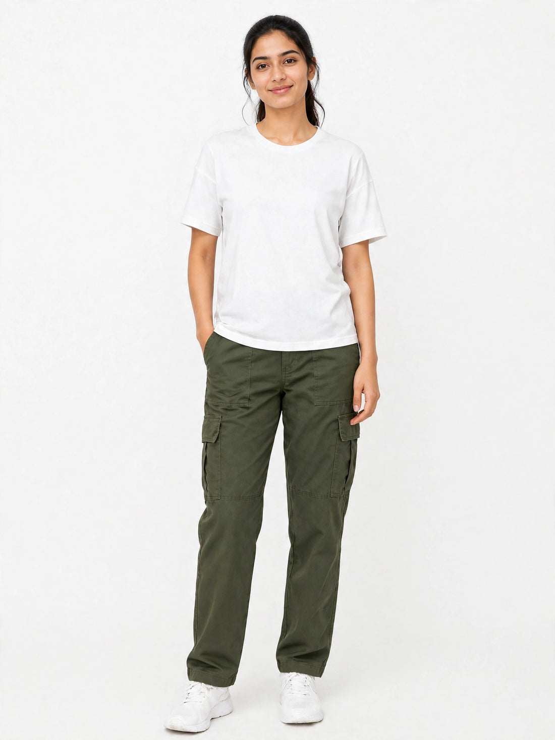 Shoulder T-Shirt: White Drop Shoulder Tee for Effortless Style