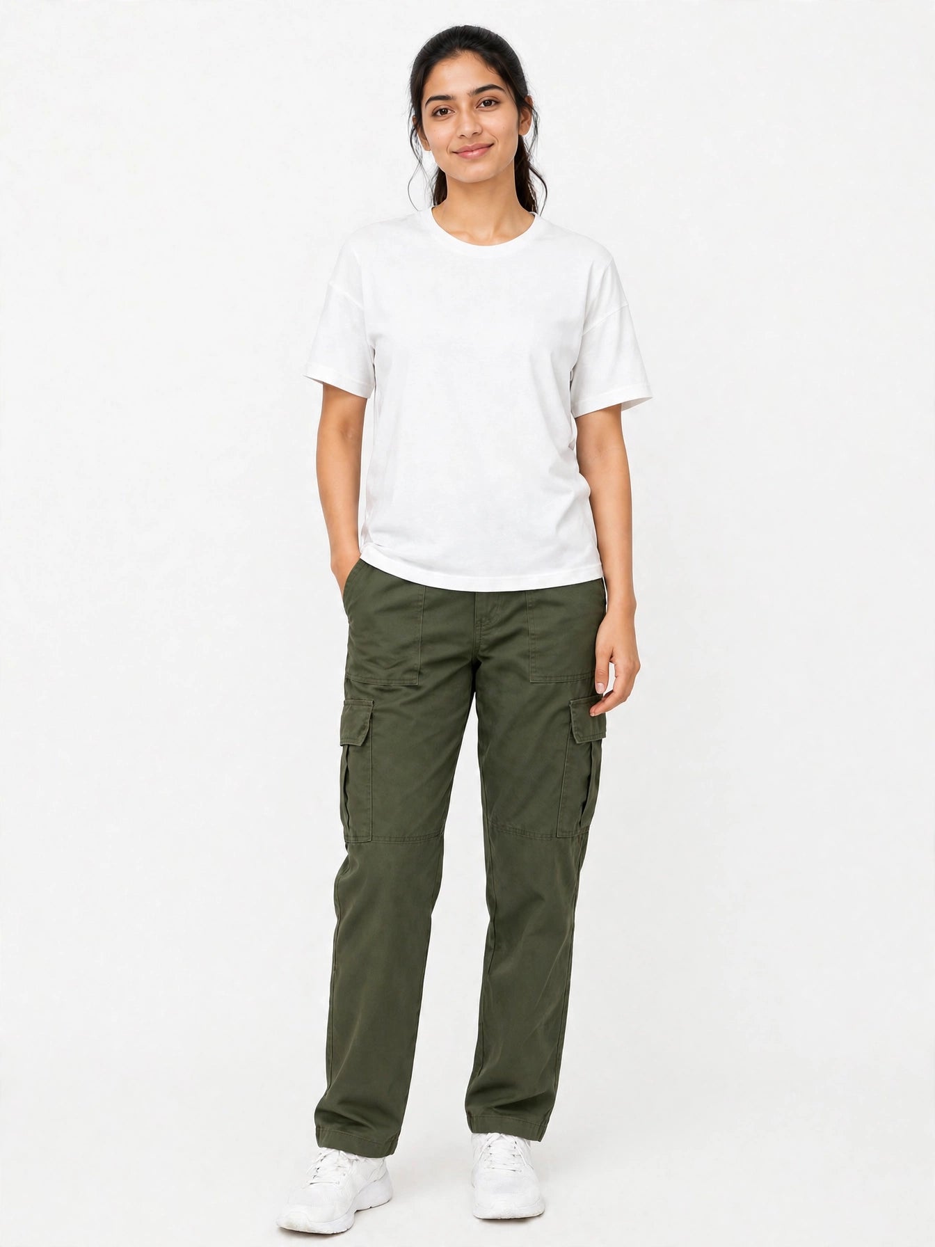 White drop shoulder tshirt