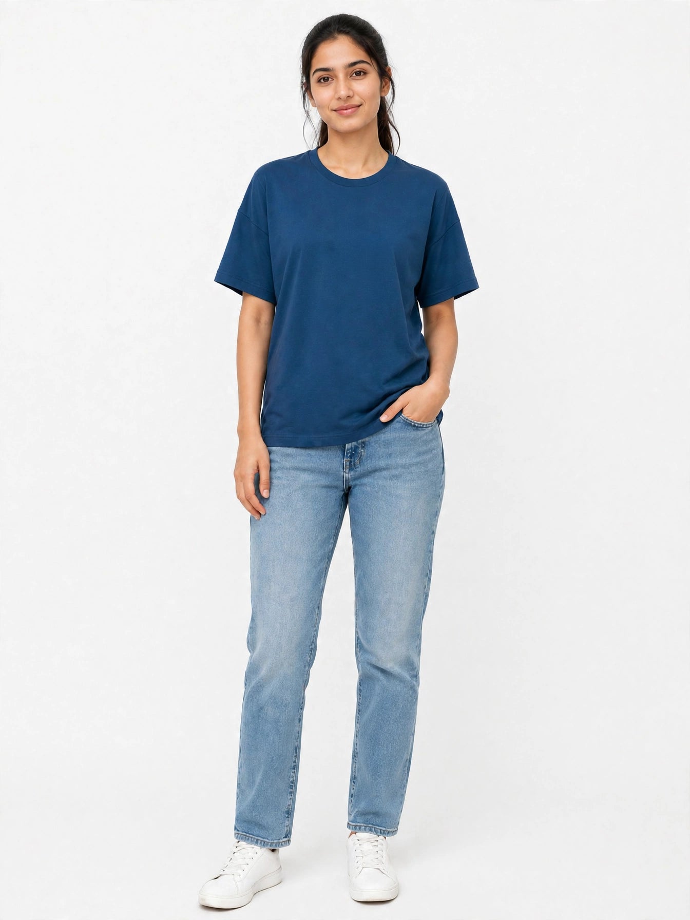 Blue drop shoulder tshirt