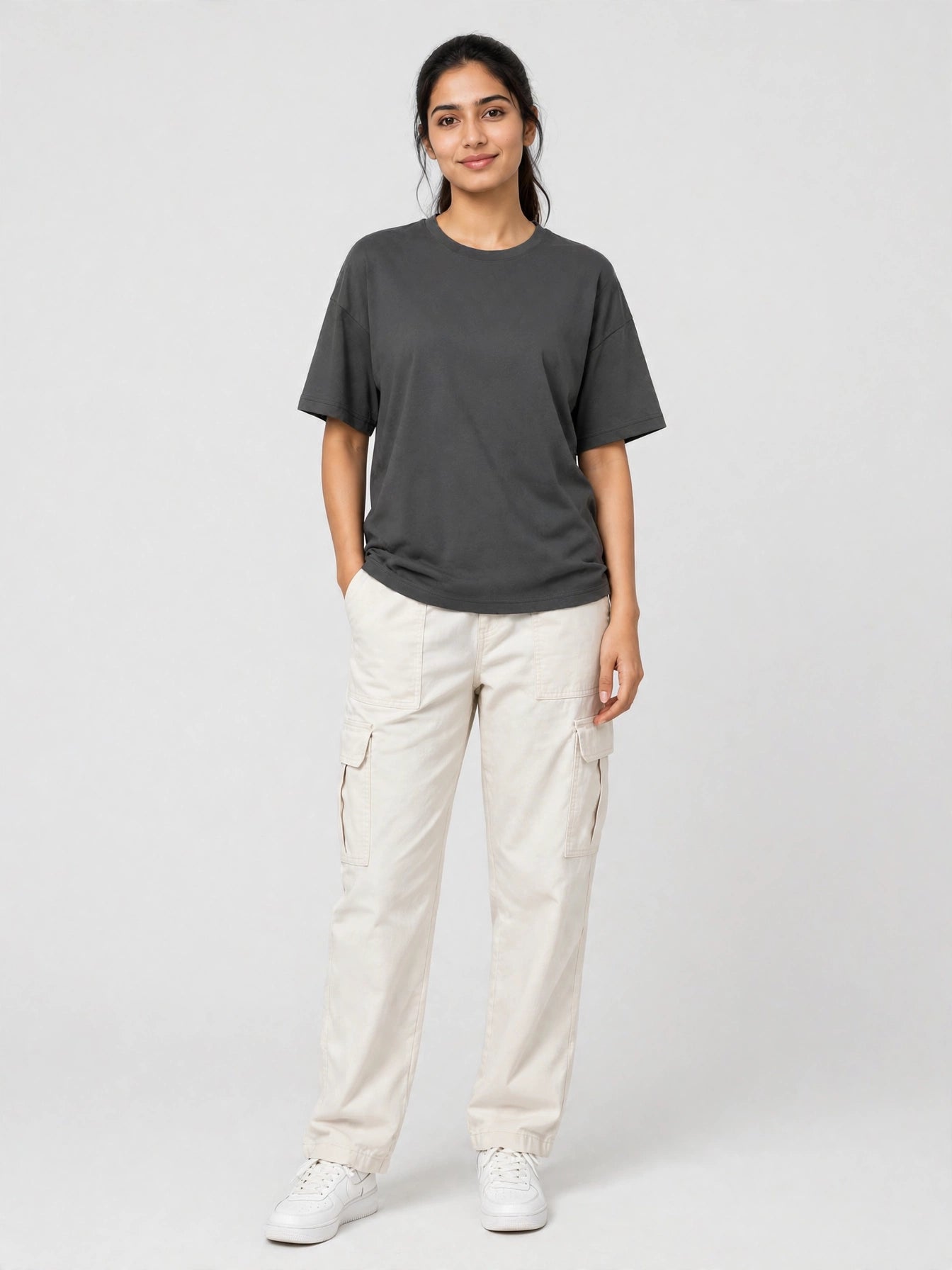 Grey drop shoulder tshirt