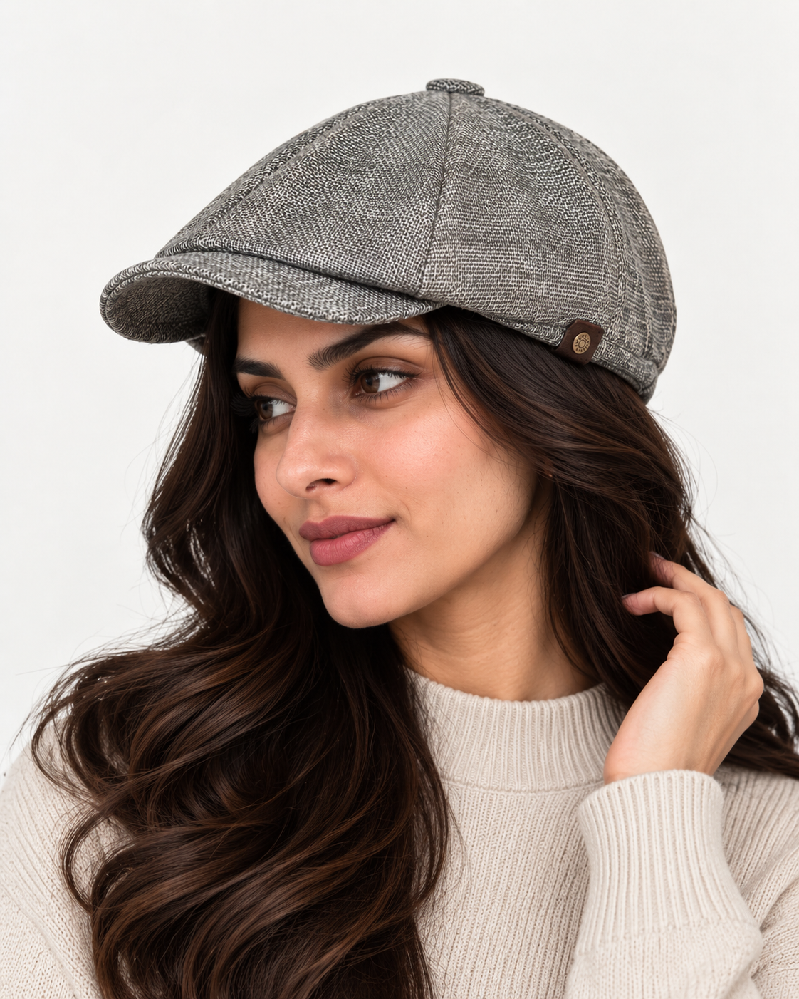 [Summer] Grey Bayside Linen Cap (100% Polyester non-padded - headsize 53cm to 58cm - free adult headsize with elastic band) - Ultimo