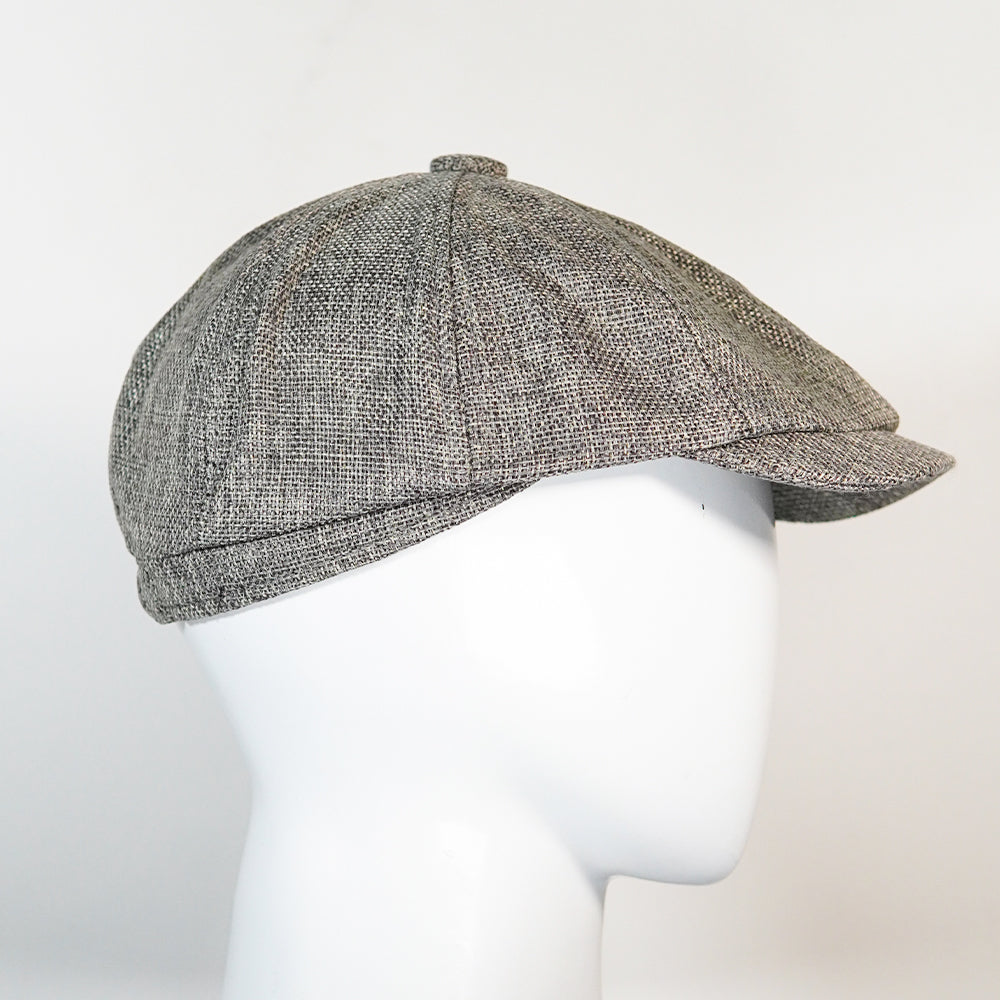 [Summer] Grey Bayside Linen Cap (100% Polyester non-padded - headsize 53cm to 58cm - free adult headsize with elastic band) - Ultimo