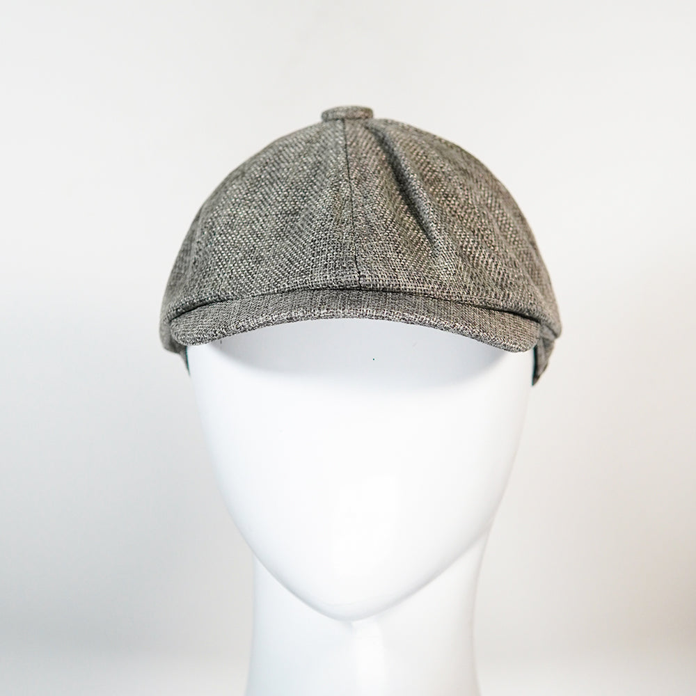 [Summer] Grey Bayside Linen Cap (100% Polyester non-padded - headsize 53cm to 58cm - free adult headsize with elastic band) - Ultimo