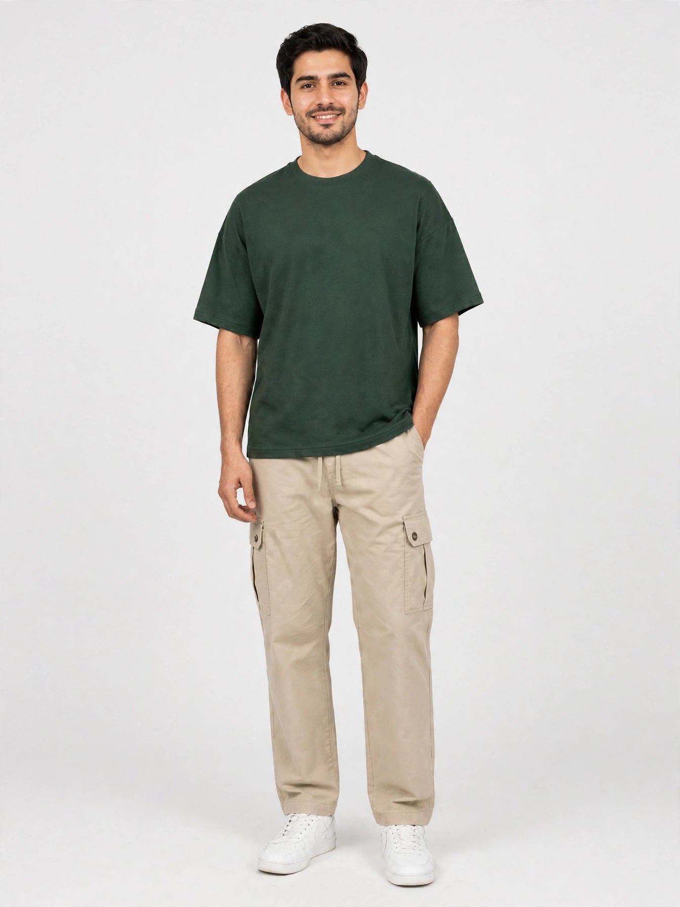 Green drop shoulder tshirt