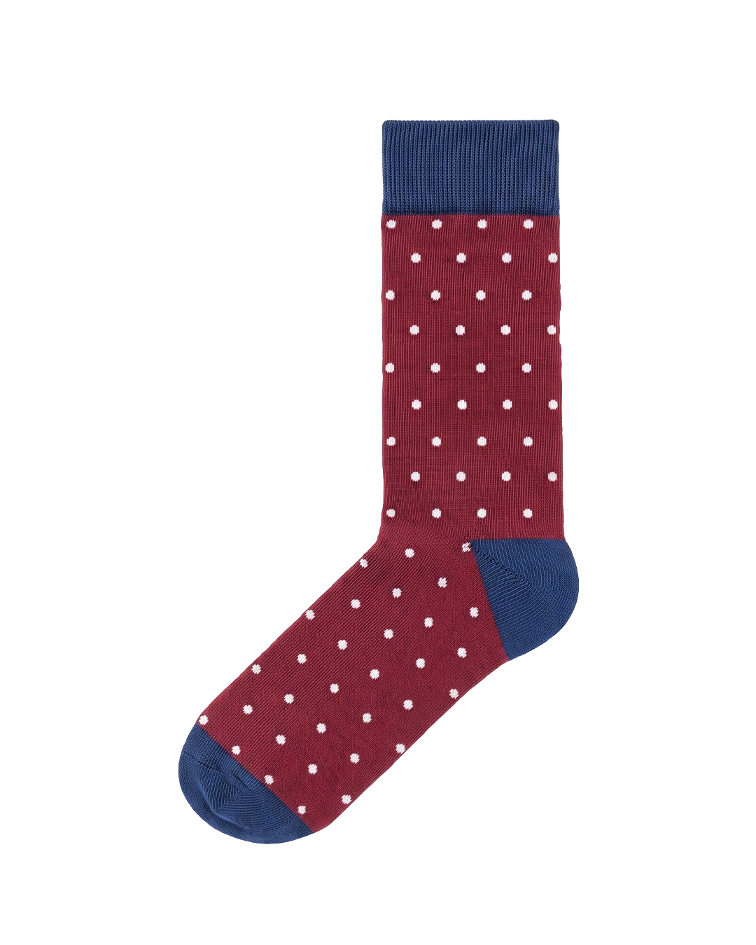Comfortable Crew Socks - Maroon Dot Design for All-day Ease