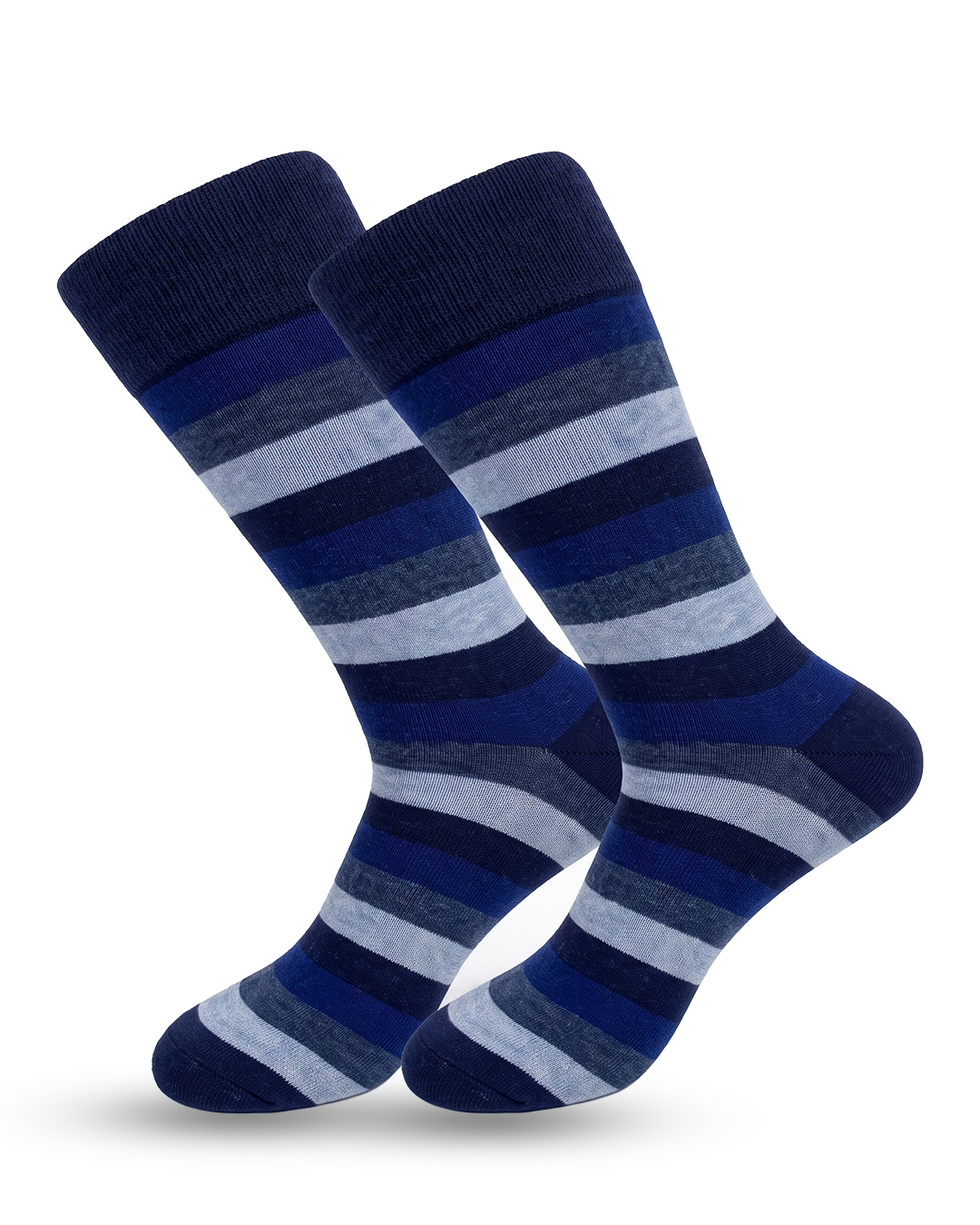 Comfortable Crew Socks - Midnight Stripe