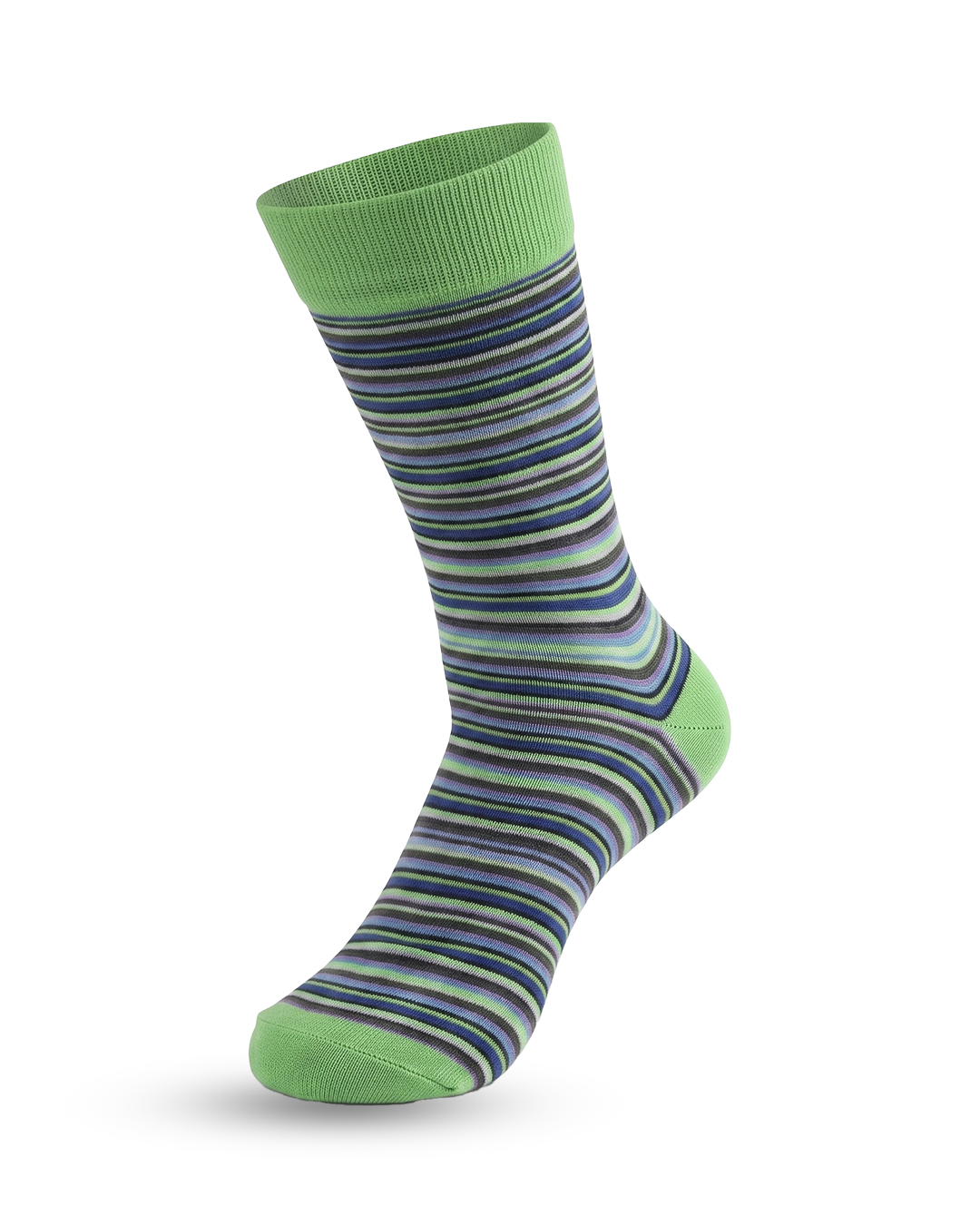 Comfortable Crew Socks - Mint Pin Stripe