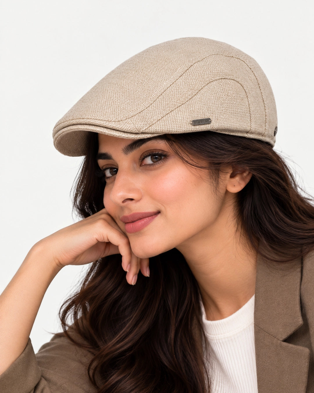 All Seasons Retro Driver Flat Caps - Stylish Beige Beret for Men & Women