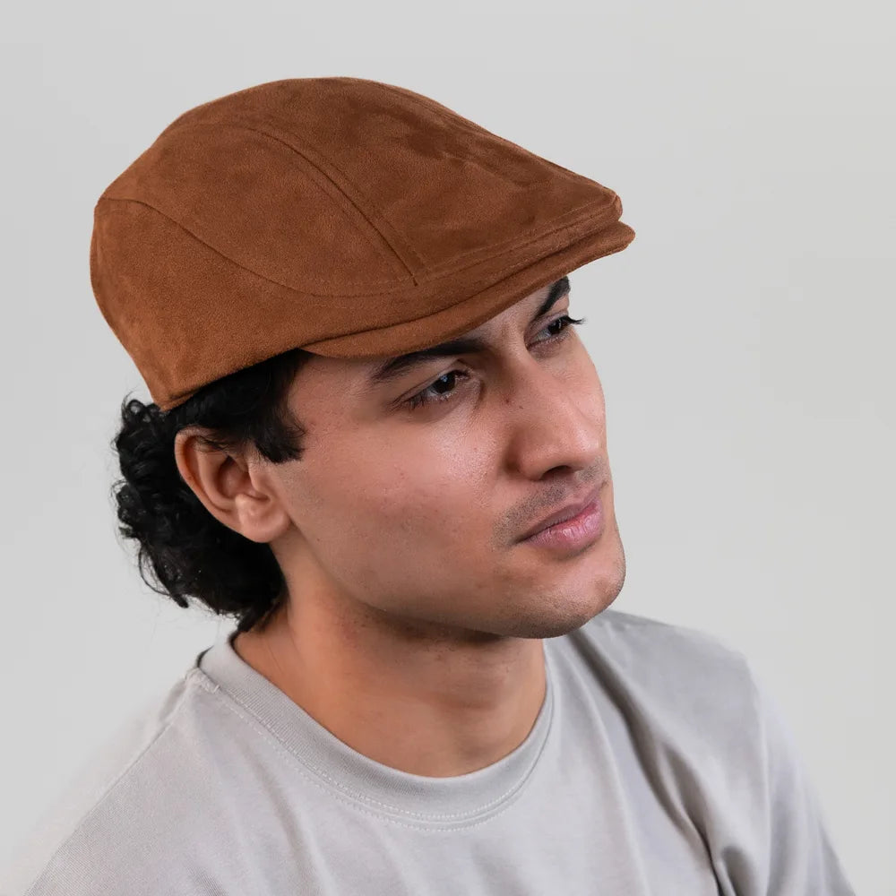 [Summer] Suede Peaked Caps Gatsby Driving Hat - Ideal for summer wear - 55-59 cm -  Elasticated