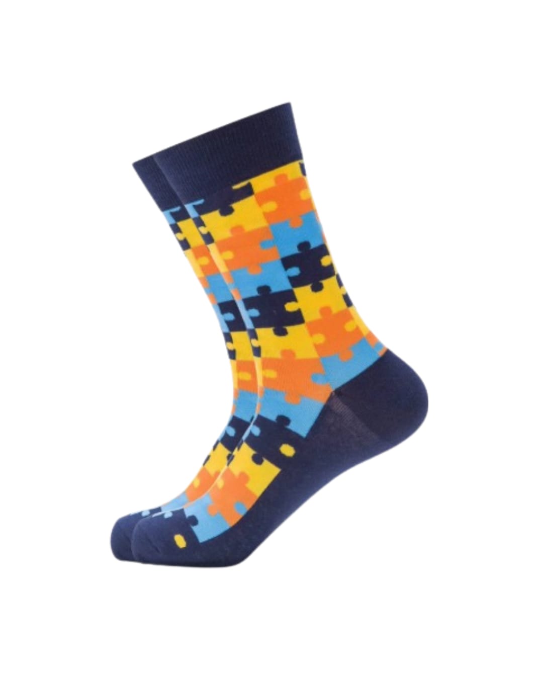 Comfortable Crew Socks - Puzzle Fusion Made from 70% Cotton