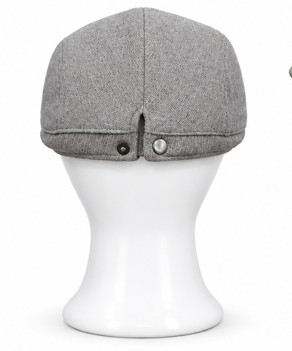 Winter Padded Grey Field Hat - 30% Wool, 70% Polyester