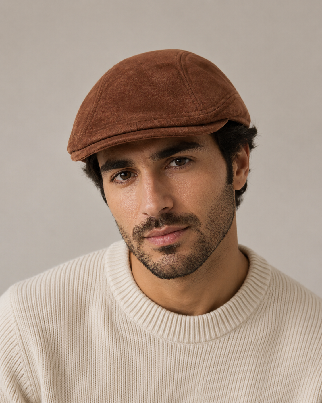 [Summer] Suede Peaked Caps Gatsby Driving Hat - Ideal for summer wear - 55-59 cm -  Elasticated