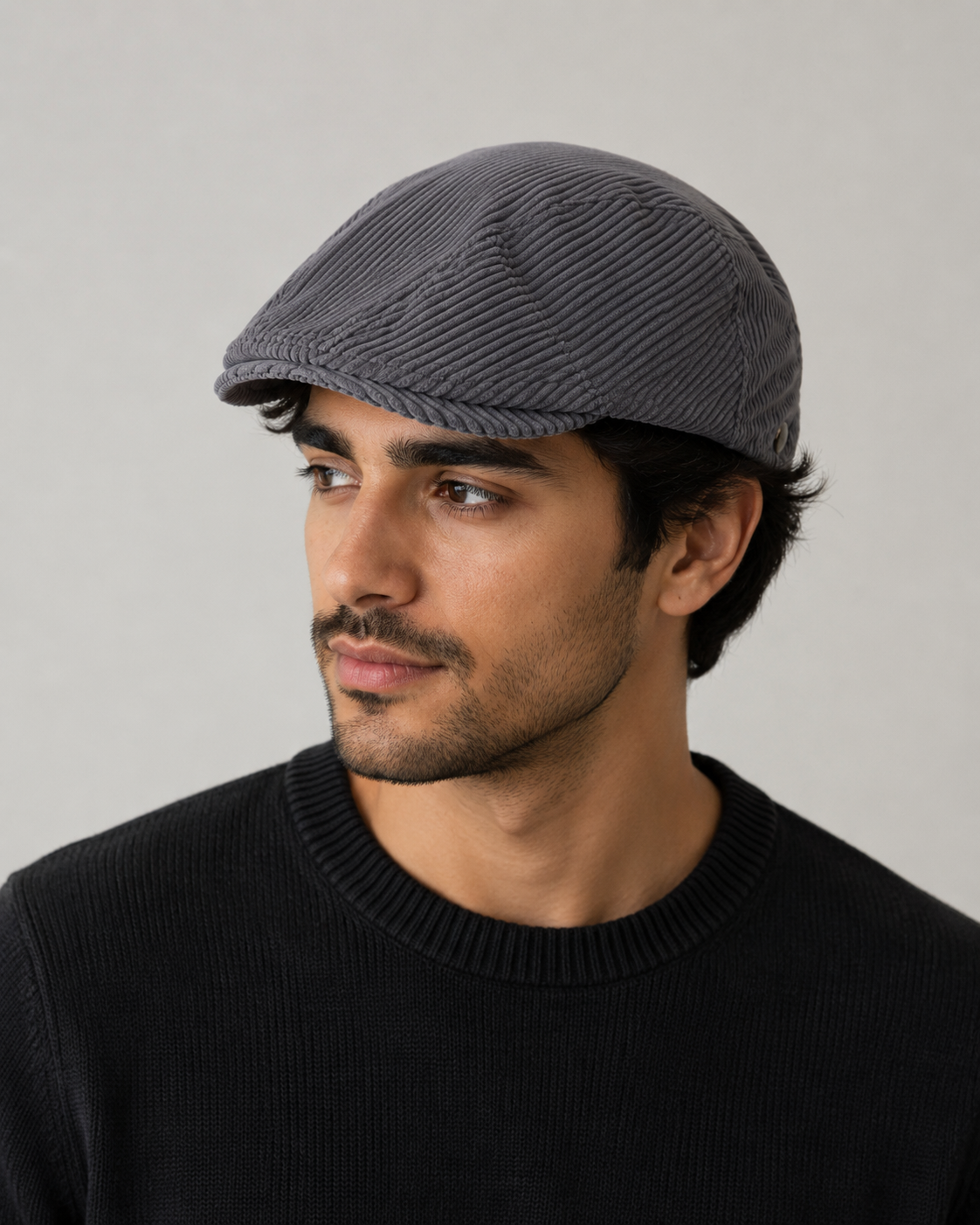 [Summer] Corduroy Beret Flat Cap - Ideal for summer wear - 53 cm to 56cm  - Adjustable Buttom