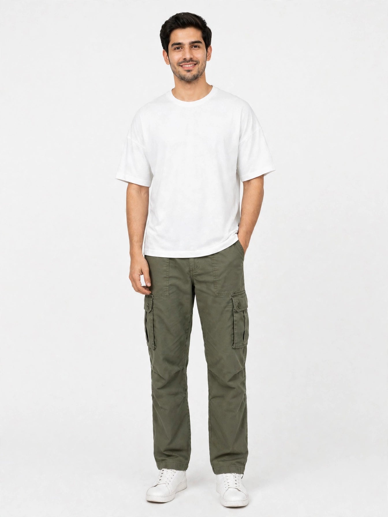 White drop shoulder tshirt
