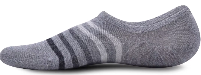 Cotton Invisible Striped Socks Casual Loafer No Show Stripe Socks (4 Pairs)