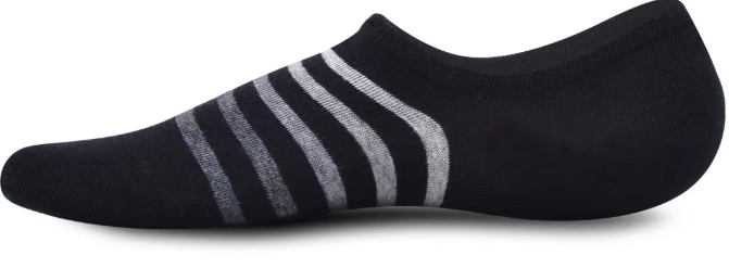 Cotton Invisible Striped Socks Casual Loafer No Show Stripe Socks (4 Pairs)