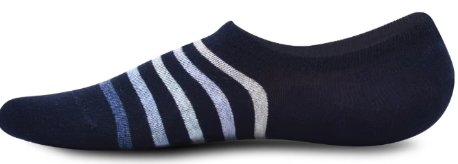 Cotton Invisible Striped Socks Casual Loafer No Show Stripe Socks (4 Pairs)