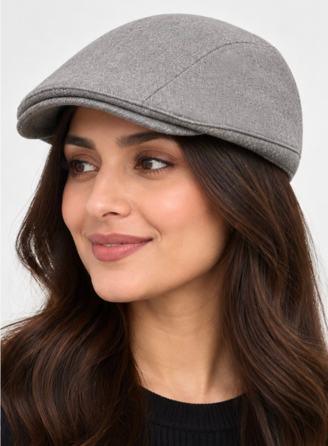 Winter Padded Grey Field Hat - 30% Wool, 70% Polyester