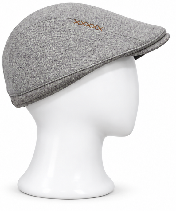 Winter Padded Grey Field Hat - 30% Wool, 70% Polyester